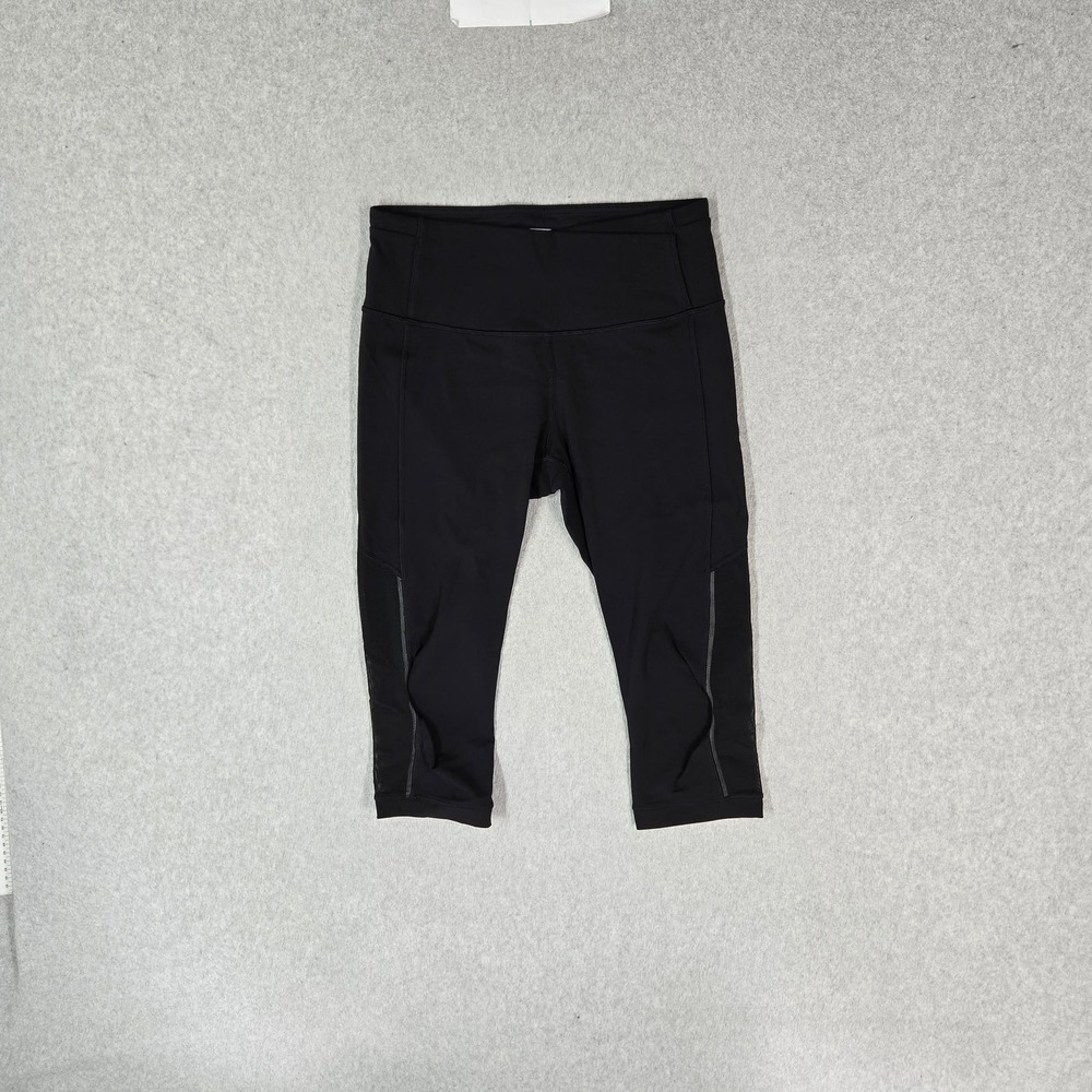 Lululemon Women Activewear Pants 6 Black Yoga Legging 23.5"‎ Inseam Logo